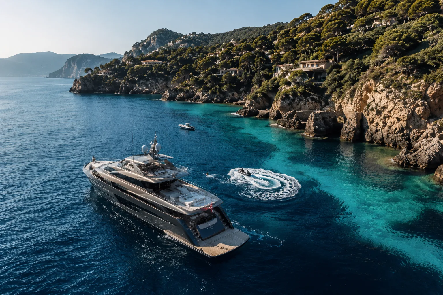 The French Riviera coastline in summer